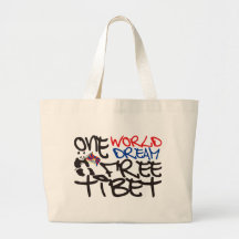 ONE WORLD ONE DREAM FREE TIBET TOTE BAGS