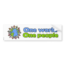 one world one people bumpersticker bumper stickers
