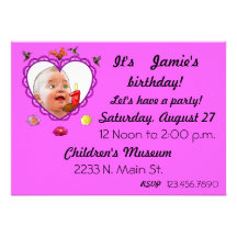 One Year Old Birthday Invite