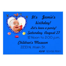 One Year Old Birthday Personalised Invitations