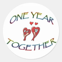 ONE YEAR TOGETHER ROUND STICKER
