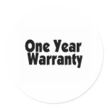 One Year Warranty stickers