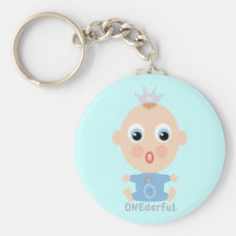 ONEderful BABY Face - blue Keychains