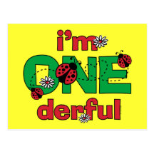 ONEderful Ladybug 1st Birthday Post Cards