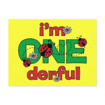 ONEderful Ladybug 1st Birthday Post Cards