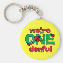 ONEderful Ladybug Twins 1st Birthday Keychain
