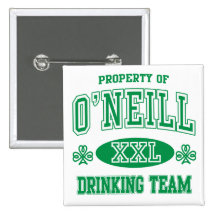 O'Neil Irish Drinking Team Pinback Buttons