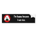 Onigiri - I'm happy because I eat rice. Bumper Stickers