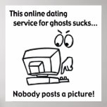 Online Dating Ghost Halloween Poster posters