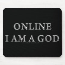 Online I am a God Mousemats
