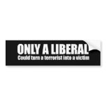 Only a liberal could turn a terrorist into a victi bumper stickers