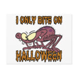 only bite on halloween silly spider cartoon postcards