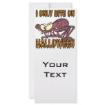 only bite on halloween silly spider cartoon rack cards
