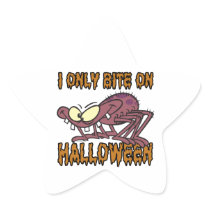 only bite on halloween silly spider cartoon star stickers