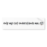 only my cat understands me bumper stickers
