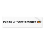 only my cat understands me bumper sticker