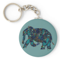 Onyx Elephant Key Chains