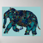 Onyx Elephant Print