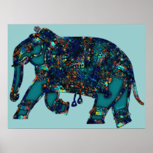 Onyx Elephant Print