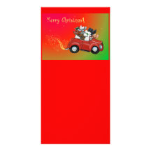 Oodles of Poodles Christmas Retro Car Card Photo Card
