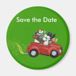 Oodles Poodles red Car Christmas Magnet