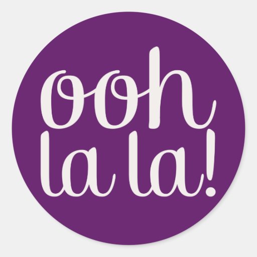Ooh La La Purple Round Stickers
