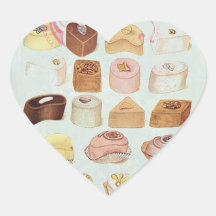 Oohlala temptation Vintage Chocolate Paris Fashion Heart Stickers