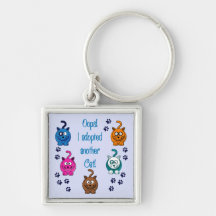 Oops!  I Adopted Another Cat! Keychains