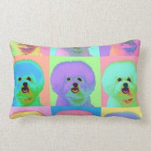 Op Art - Bichon Frise Pillow