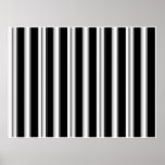 Op Art Black and White Smooth Stripes One Print