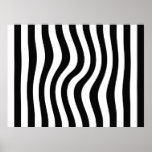 Op Art Black and White Twisted Stripes posters