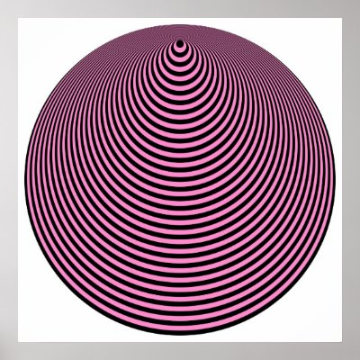 Op Art Concentric Circles Light Purple Over Black Posters by CVADRAT