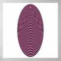 Op Art Concentric Egg Black and Light Purple posters