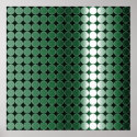 Op Art Gradient Polka Dots Monochrome Green posters