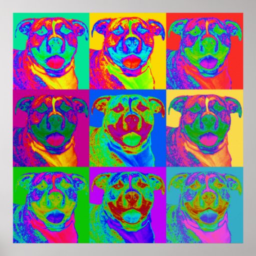 Op Art Pitbull Posters