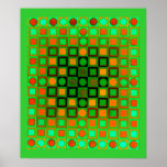 Op Art Poster Green posters
