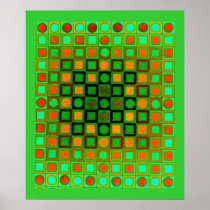 Op Art Poster Green