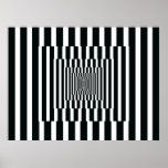 Op Art Vertical Reflections Black and White posters