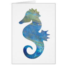 Opal Sea Horse Card