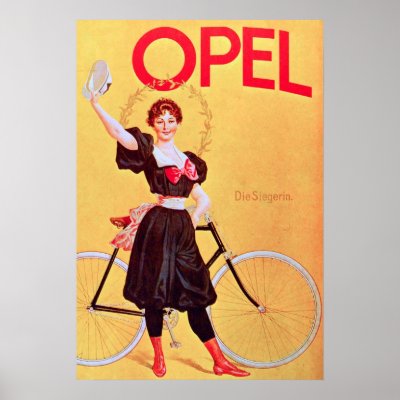 Opel Vintage Bicycle Poster 1900 by MyOtherPlanet