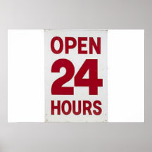 Open 24 hours poster