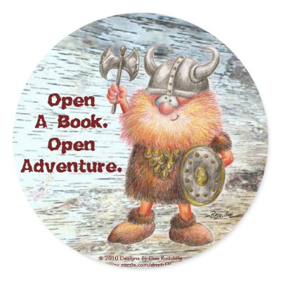 Open A Book. Open Adventure. Round Sticker