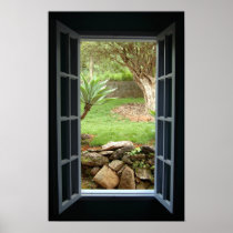 Open Blue Window Print