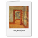Open door sunny interior impressionist Anna Ancher cards