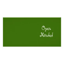 Open Minded. Green Swirly Text.