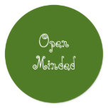 Open Minded. Green Swirly Text. stickers