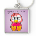 Open Source Chick (Women in Computing Technology) keychains