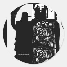 Open Yourself Round Stickers
