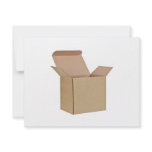 Opened cardboard box invitations