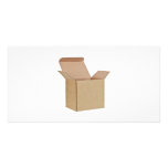 Opened cardboard box personalized photo card